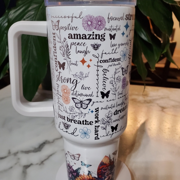 You Are Enough Motivational 40oz Traveler Tumbler 💜sale - Picture 11 of 15